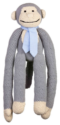 Large Crochet Monkey - Grey
