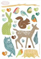 Mini Forest Critter Decals - Earthy