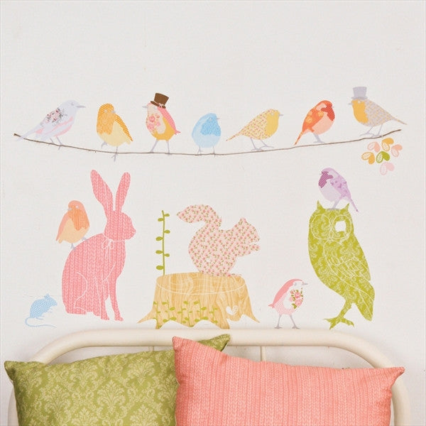 Medium Forest Critters Decals - Girly
