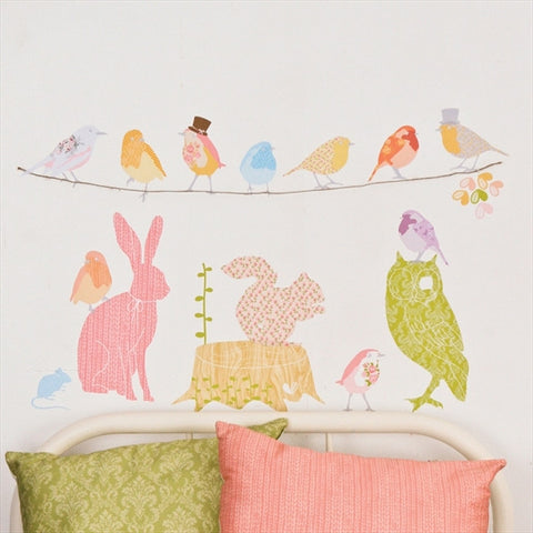 Medium Forest Critters Decals - Girly