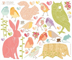 Medium Forest Critters Decals - Girly