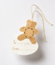 Oval Gift Tag - Teddy