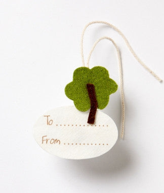Oval Gift Tag - Tree