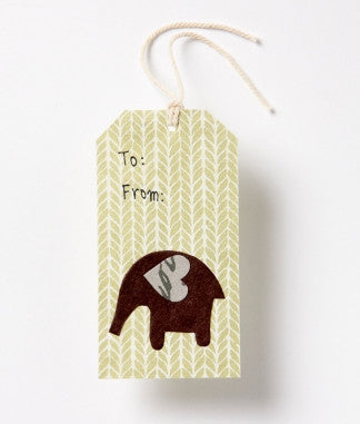 Rectangle Gift Tag - Elephant