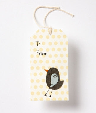 Rectangle Gift Tag - Grey Bird