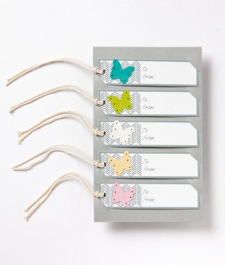 Rectangle Gift Tags X5 - Butterfly