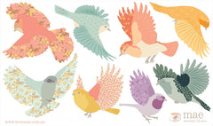 Small Flying Twitter Decals - Girly
