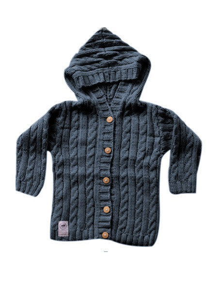 Cable Knit Hoodie - High Seas