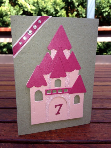 Handmade Pink Castle Age Card