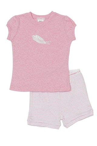 Pink Feather Shortie Pyjamas