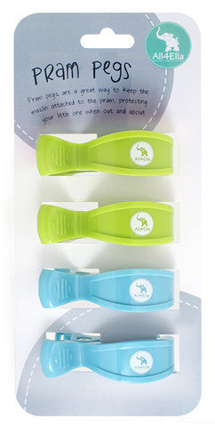 Pram Peg Four Pack - Green-Blue