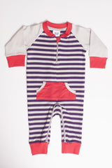 Lil Zipper Grey/plum Romper
