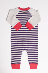 Lil Zipper Grey/plum Romper