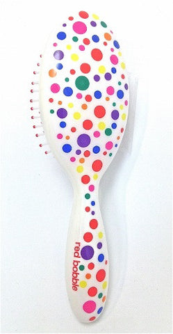 Red Bobble Spotty Hairbrush