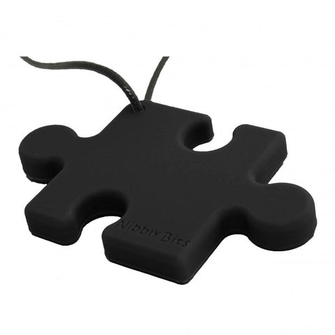 Teething Pendant Necklace - Black Jigsaw