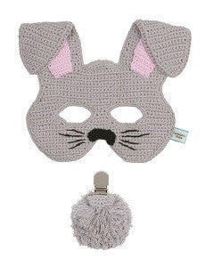 Kids Bunny Mask & Tail Set - Grey