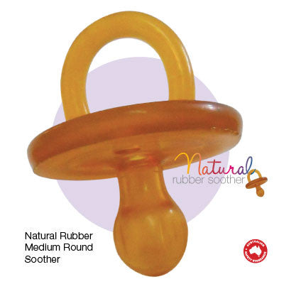 Natural Rubber Soother - Round Medium