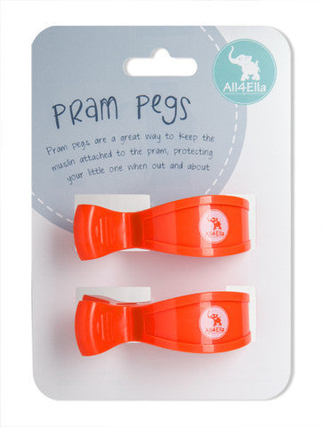 Pram Peg Twin Pack - Orange