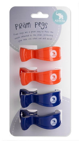Pram Peg Four Pack - Orange-Navy
