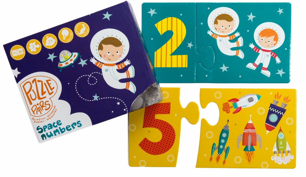Space Numbers Puzzle Pairs