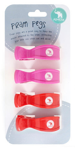 Pram Peg Four Pack - Pink-Red