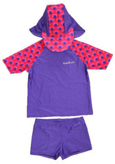 Swimshirt with Shorts and Hat Set - Peacock