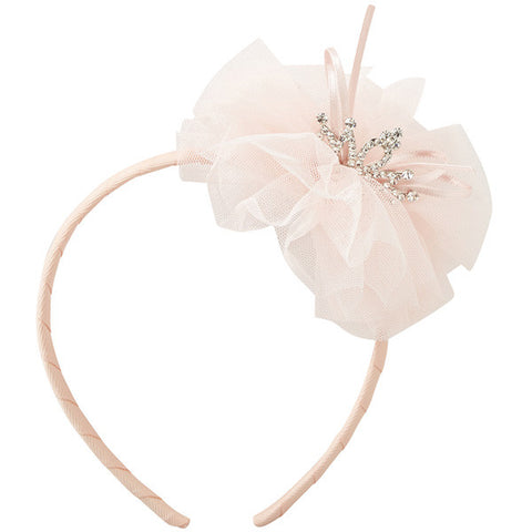 Tulle Tiara Headband Dusky Pink