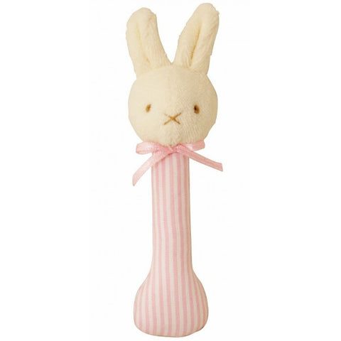 Stick Bunny Rattle Pink Vertical Stripes