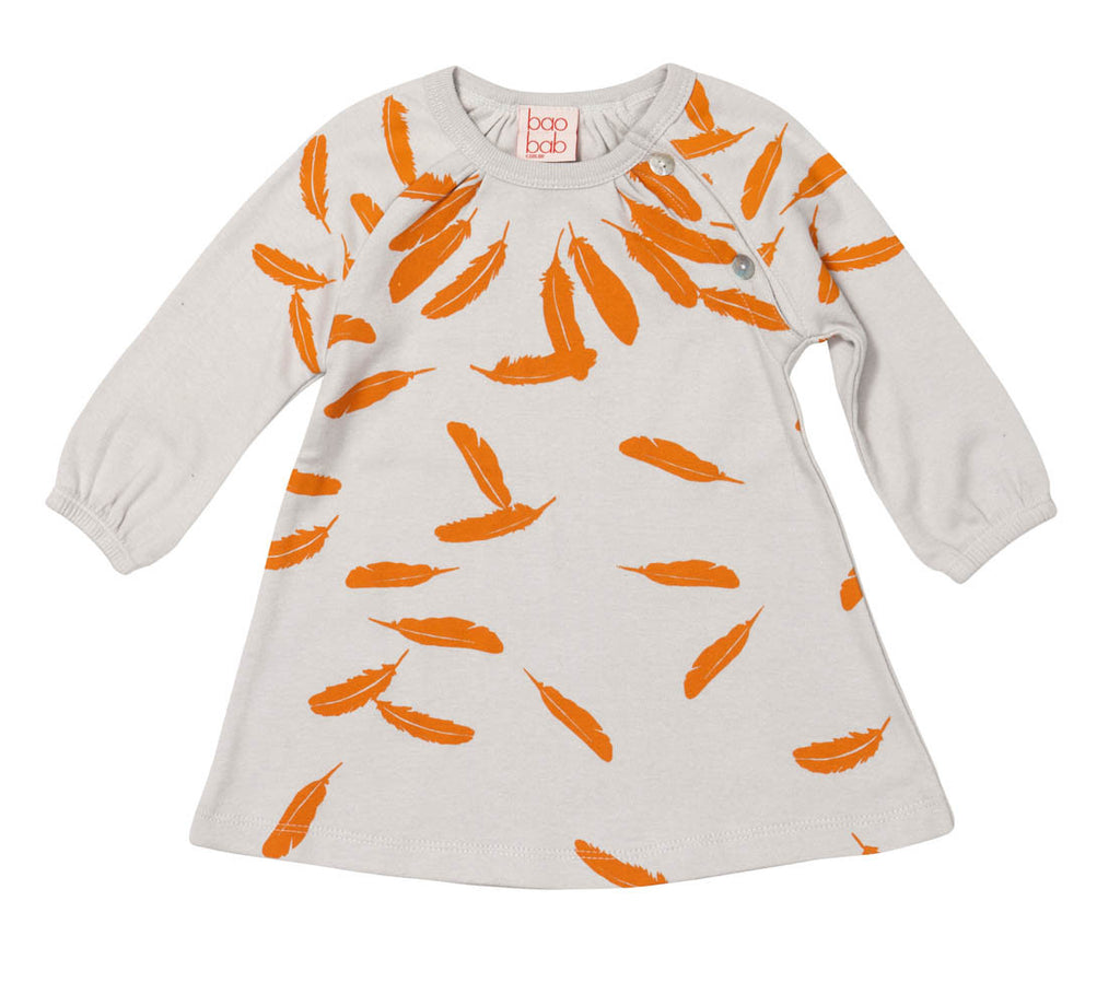 Organic Orange Feather Dress