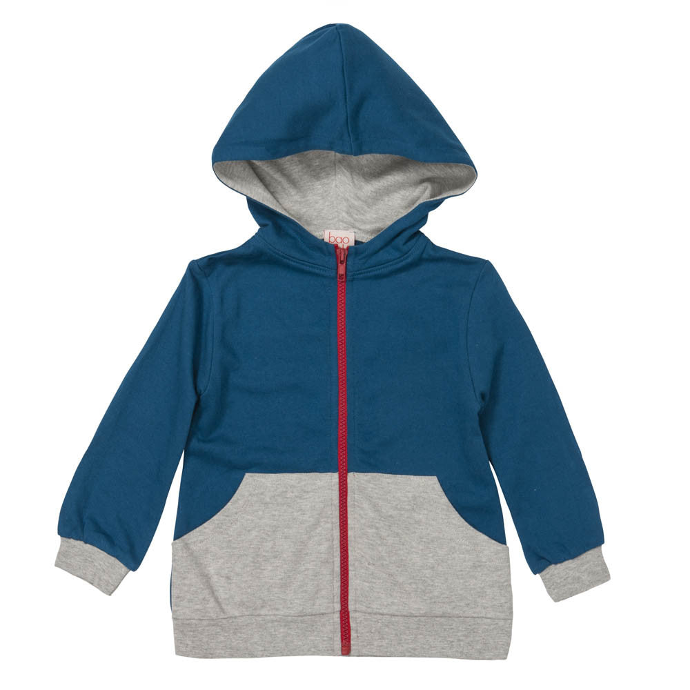 Organic Teal Zip Hoodie