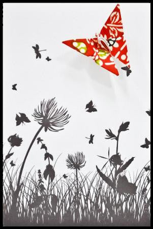 Dandelion Butterfly Origami Gift Card