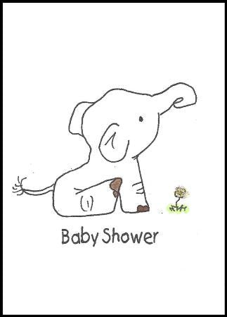 Baby Shower Elephant Handmade Card