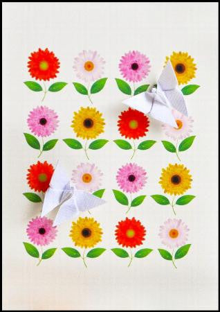 Row Gerberas Handmade Card