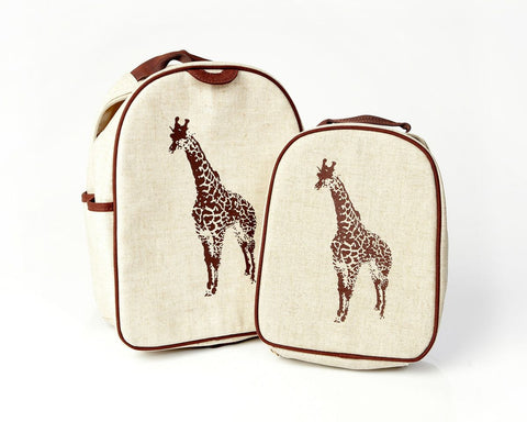 Brown Giraffe Backpack & Lunchbox