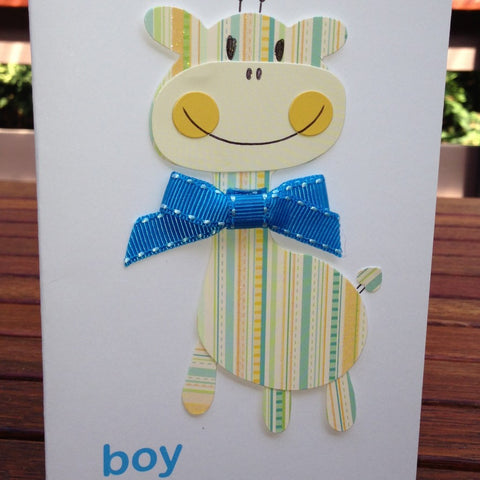 Handmade Boys Giraffe Card