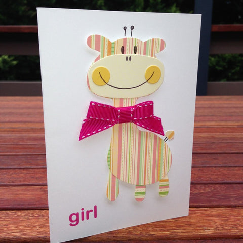 Handmade Girl Giraffe Card