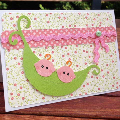 Handmade Girl Peas In A Pod Card