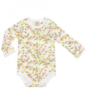 Sapling L/s Bodysuit - Flamingo