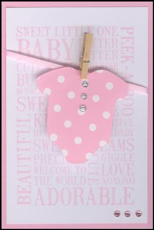 Pink Pegged Suit Handmade Card