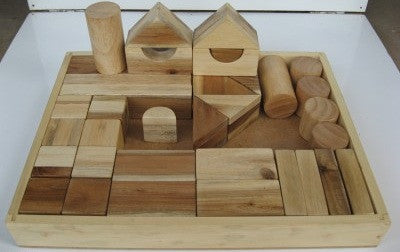 Natural Wood Blocks - 24 pieces