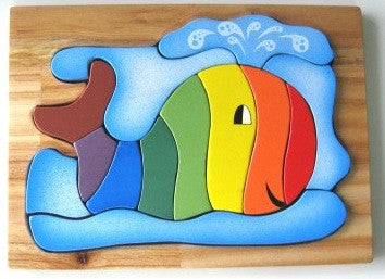 Rainbow Whale Wooden Puzzle