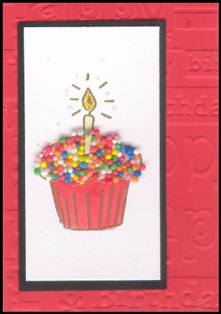 Red Cupcake Handmade Gift Card