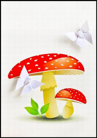 Red Mushroom Handmade Card