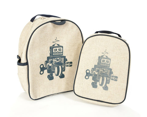 Grey Robot Backpack & Lunchbox