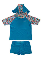 Swimshirt with Shorts and Hat Set - Vrooming