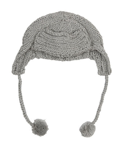 Knitted Trapper Hat - Grey
