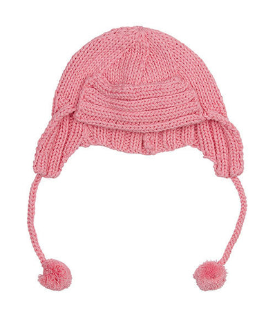Knitted Trapper Hat - Watermelon